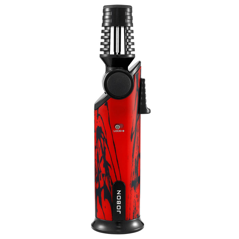 JOBON Strong Blue Flame Lighter 360° Inverted Ignition Rotatable Nozzle Safety Lock Design Inflatable Lighters