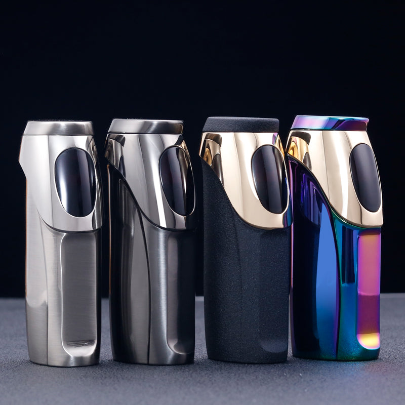 JOBON New Blue Flame Three Lighter Windproof Touch Sensor Ignition LED Power Display Gas Lighter
