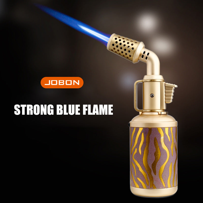 JOBON Cigar Blue Flame Lighter Locking Flame Rotor Design Creative Modelling UV Transfer Printing Pattern Craft Gifts
