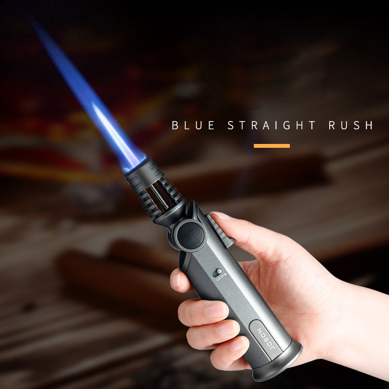 JOBON Strong Blue Flame Lighter 360° Inverted Ignition Rotatable Nozzle Safety Lock Design Inflatable Lighters