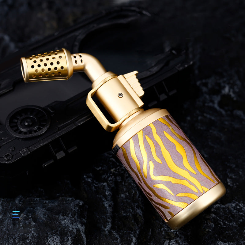 JOBON Cigar Blue Flame Lighter Locking Flame Rotor Design Creative Modelling UV Transfer Printing Pattern Craft Gifts