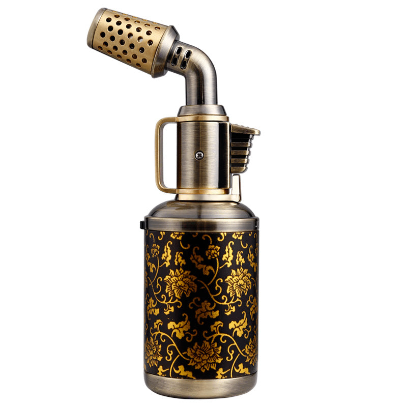 JOBON Cigar Blue Flame Lighter Locking Flame Rotor Design Creative Modelling UV Transfer Printing Pattern Craft Gifts