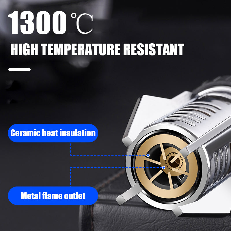 Creative Shape Red Flame Gun Torch Lighter Metal Body 360° Inverted Use One key to lock the fire Camping Tools