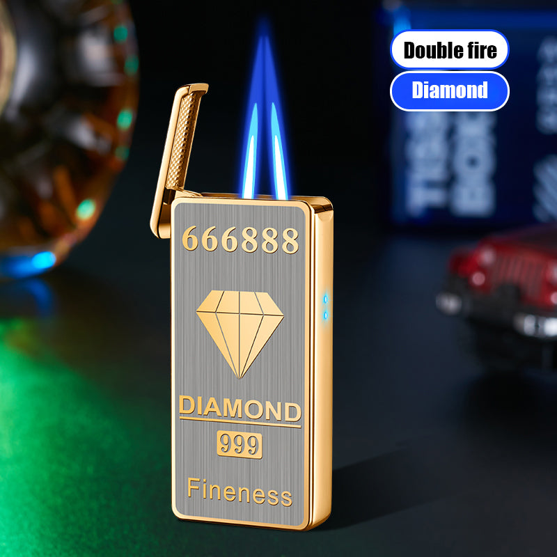 Intelligent Voice-activated Windproof Flame Lighter Airflow Gravity Sensing Knock Ignition Visual Gas Window Men Gadget