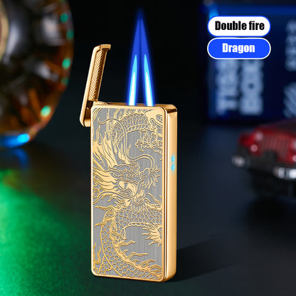 Intelligent Voice-activated Windproof  Flame Lighter Airflow Gravity Sensing Knock  Ignition Visual Gas Window Men Gadget