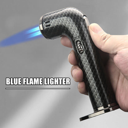 HONEST Four Blue Flame Lighter Creative Bend Tube Shape Safety Lock Design Visual Gas Window Multifunctional Ignition Tool