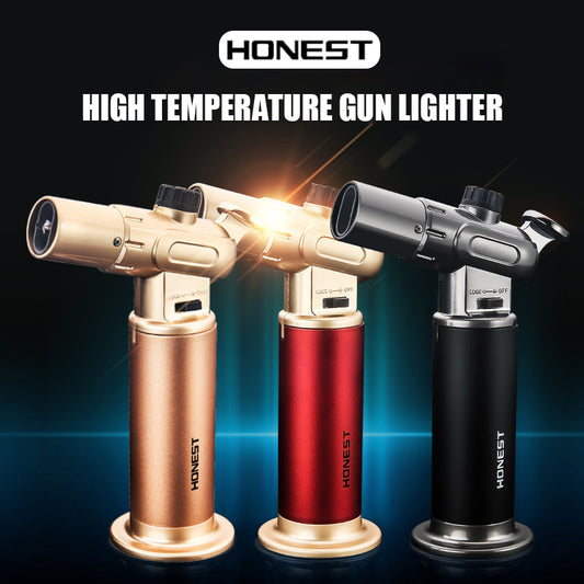 HONEST 1300℃ Gun Single Double Fire Switchable Fixed Lock Adjustable Flame Size Lighter Gadget