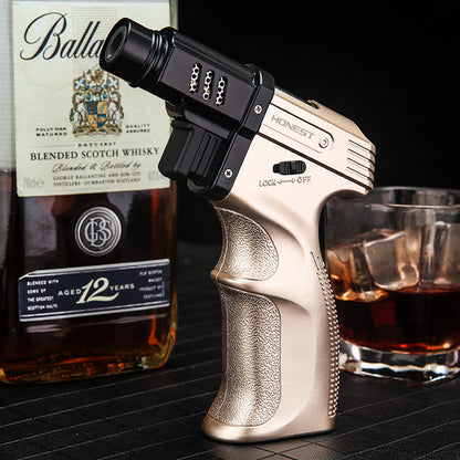 Windproof Outdoor Camping BBQ Fixed Fire  Big Jet Flame Cigar Lighter Torch Kitchen Gadgets For Men