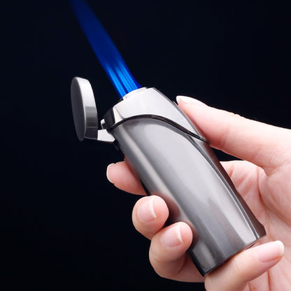 JOBON New Blue Flame Three Lighter Windproof Touch Sensor Ignition LED Power Display Gas Lighter