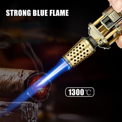 JOBON Strong Blue Flame Inflatable Lighter Multifunctional Purpose 360° Inverted Use One Key Lock Fire Gun Lighter