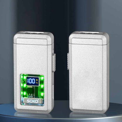 Triple Jet Flame Voice-activated Power Ignition Count Display Type-C Charging LED Cigar Torch Lighter