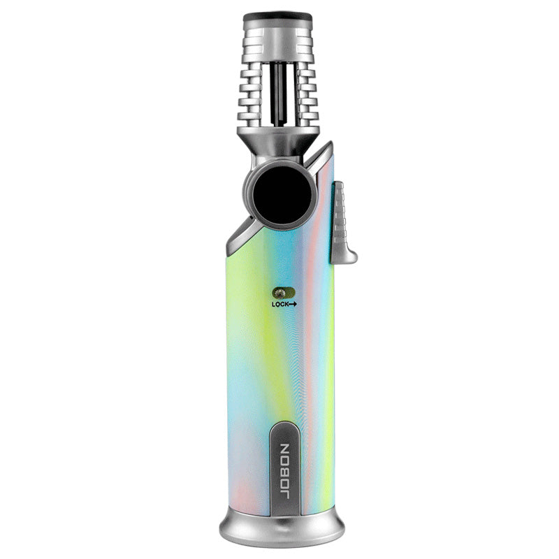 JOBON Strong Blue Flame Lighter 360° Inverted Ignition Rotatable Nozzle Safety Lock Design Inflatable Lighters