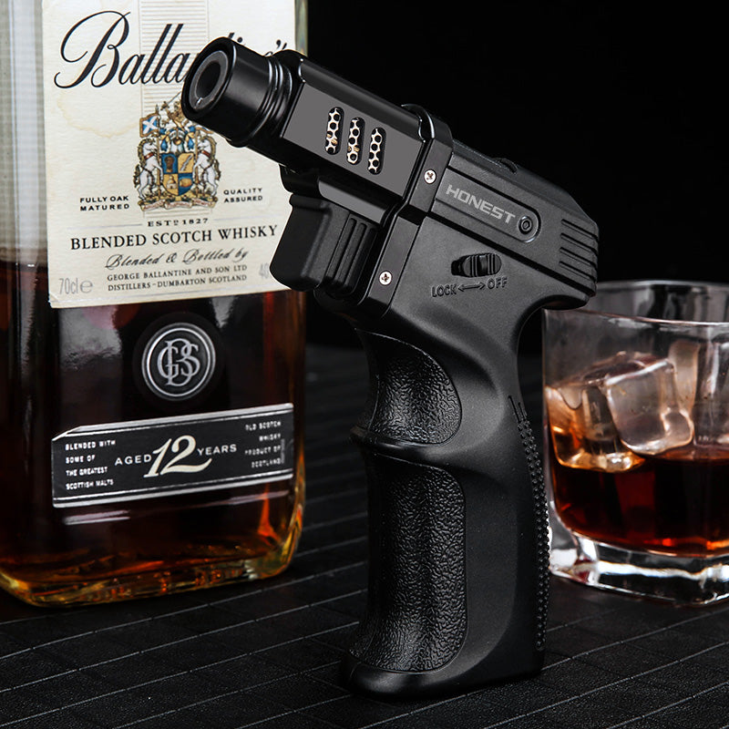Windproof Outdoor Camping BBQ Fixed Fire  Big Jet Flame Cigar Lighter Torch Kitchen Gadgets For Men