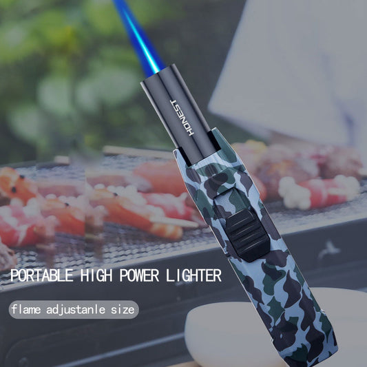 Honest Kitchen Outdoor BBQ Metal Windproof Cigar Big Jet Flames Lighter Turbo Torch Fire Gas Lighters Men's Gift