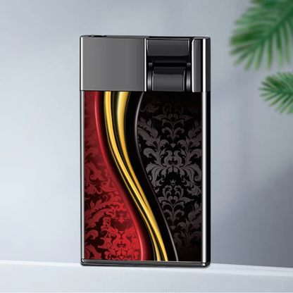 Thin Type Cool Ignition Card Shape Blue Flame Inflation Adjustable Windproof Torch Unique Luxury Cigar Metal Lighter