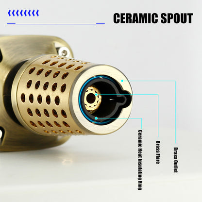 JOBON Strong Blue Flame Inflatable Lighter Multifunctional Purpose 360° Inverted Use One Key Lock Fire Gun Lighter