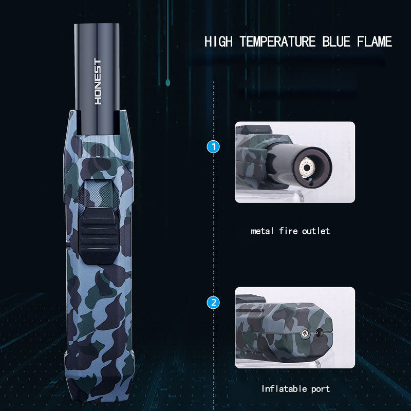 Honest Kitchen Outdoor BBQ Metal Windproof Cigar Big Jet Flames Lighter Turbo Torch Fire Gas Lighters Men's Gift
