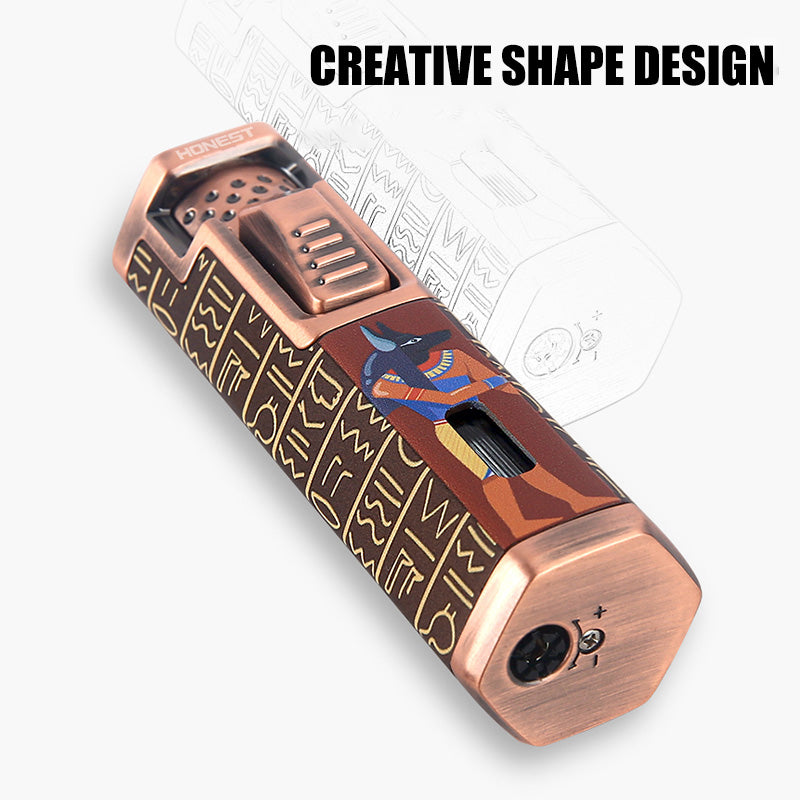 HONEST Strong Blue Flame Lighters 9MM Retractable Head Stereoscopic Embossed Craftsmanship Fine Patterns Adjustable Flame Size