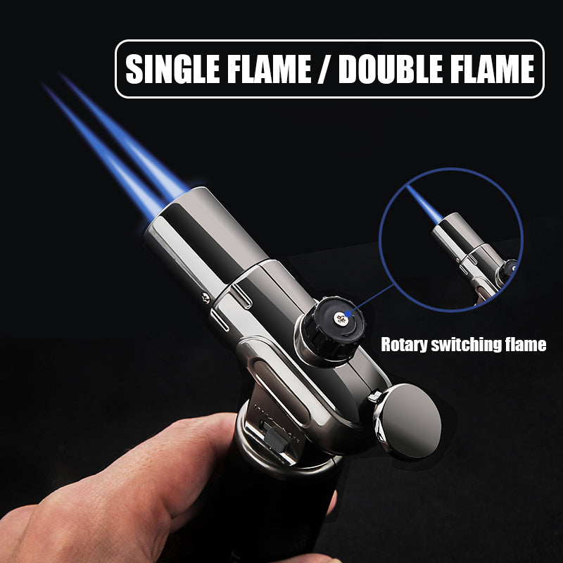 HONEST 1300℃ Gun Single Double Fire Switchable Fixed Lock Adjustable Flame Size Lighter Gadget