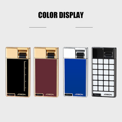 JOBON 9MM Body Flat Flame Blue Flame Lighter Visible Gas Window Gear Type Flame Adjustment  Ignition Tool