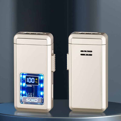 Triple Jet Flame Voice-activated Power Ignition Count Display Type-C Charging LED Cigar Torch Lighter
