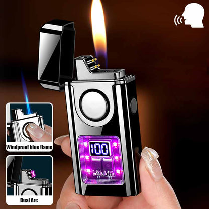 Voice-activated Gas-electricity Lighters Three Types Flame  Electricity /Ignition Count Display Variety Of Ignition Methods
