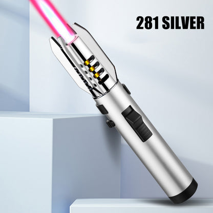 Strong Flame Torch Lighter Windproof Red Flame Adjustable Flame Size 360° Inverted Ignition Camping Kitchen Tools