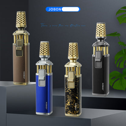 JOBON Strong Blue Flame Inflatable Lighter Multifunctional Purpose 360° Inverted Use One Key Lock Fire Gun Lighter