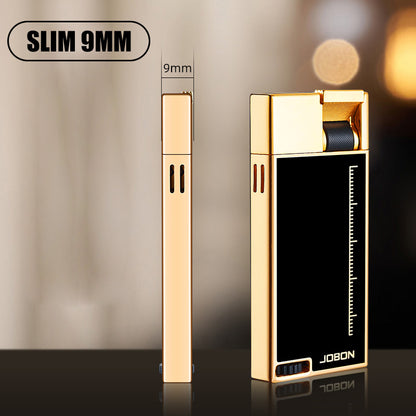 JOBON 9MM Body Flat Flame Blue Flame Lighter Visible Gas Window Gear Type Flame Adjustment  Ignition Tool