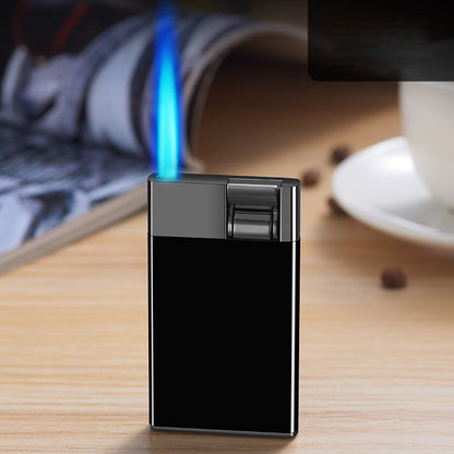 Thin Type Cool Ignition Card Shape Blue Flame Inflation Adjustable Windproof Torch Unique Luxury Cigar Metal Lighter