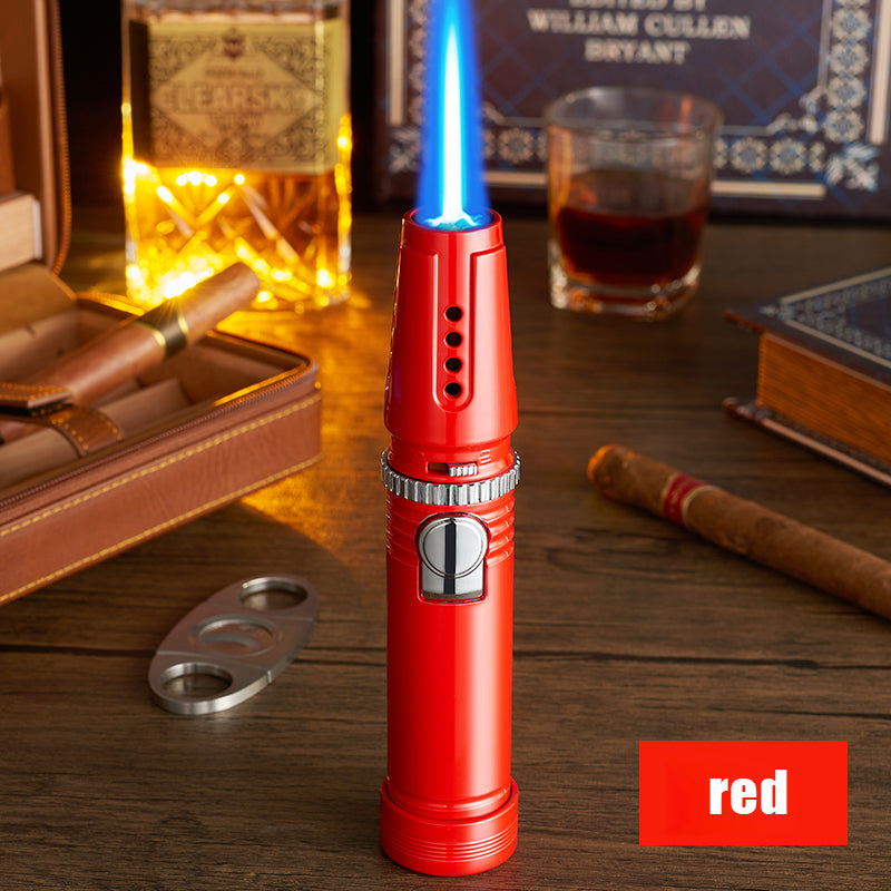 1300℃ Spray Gun Turbo Metal Blue Flame Gas Lighter Kitchen Cooking Smoking Accessories Windproof BBQ Cigar Lighters