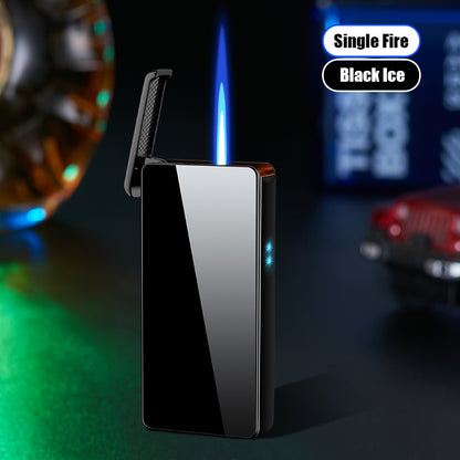 Intelligent Voice-activated Windproof  Flame Lighter Airflow Gravity Sensing Knock  Ignition Visual Gas Window Men Gadget