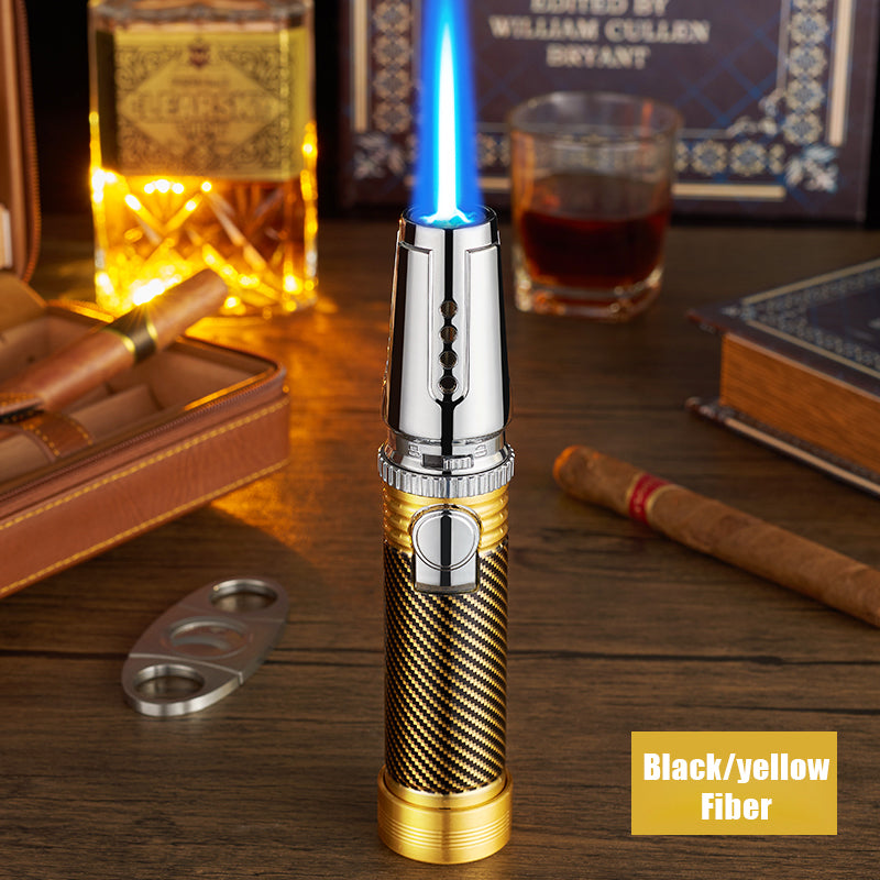 1300℃ Spray Gun Turbo Metal Blue Flame Gas Lighter Kitchen Cooking Smoking Accessories Windproof BBQ Cigar Lighters