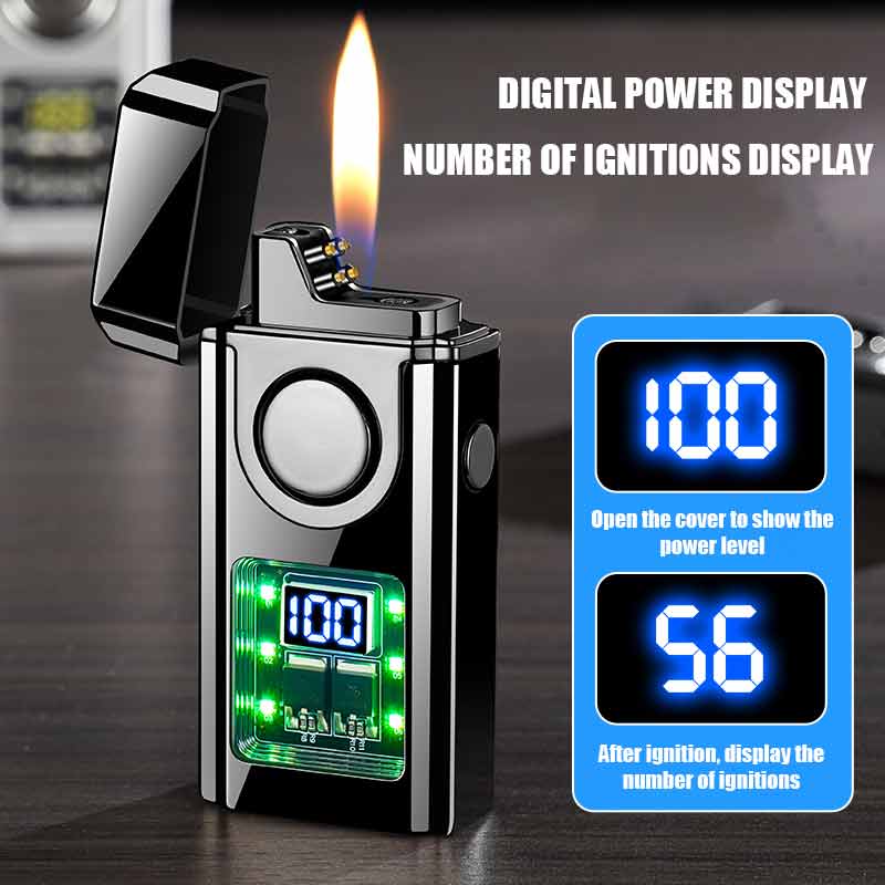Voice-activated Gas-electricity Lighters Three Types Flame  Electricity /Ignition Count Display Variety Of Ignition Methods