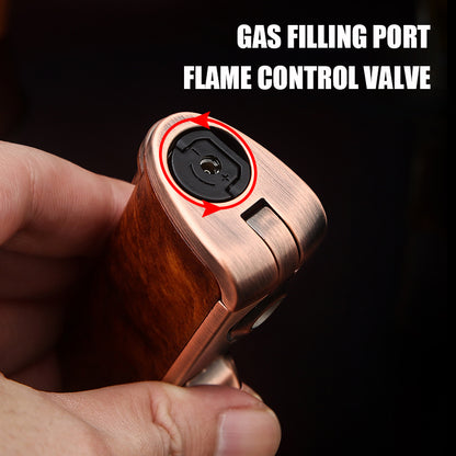 Honest Three Blue Flame Cigar Inflatable Lighter Cigar Cutter Design Pull Down Ignition Adjustable Flame Size Ignition Tool