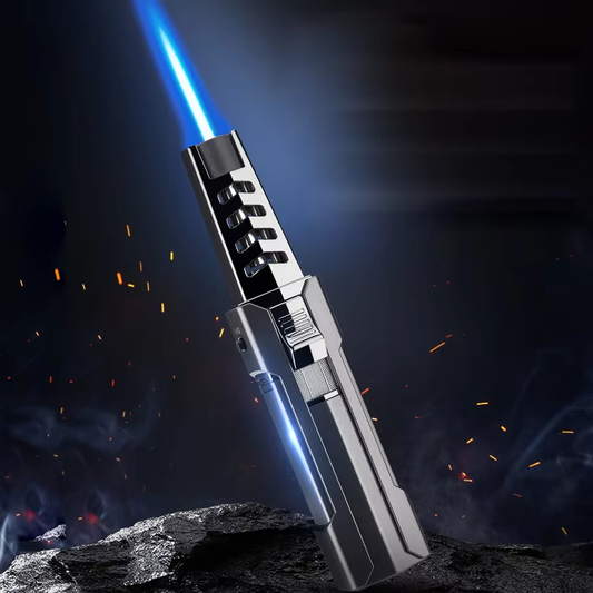 Torch Kitchen BBQ Metal Jet Flame Windproof Gas Butane Big Strong Lighter For Cigar Candle Camping Fireplace For Men Tools