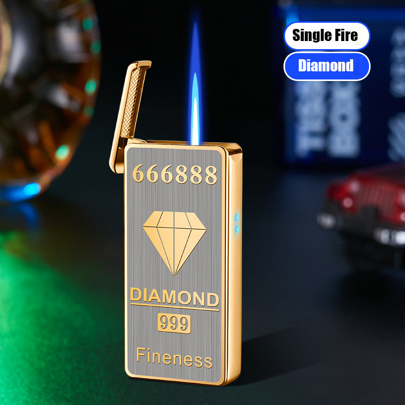 Intelligent Voice-activated Windproof  Flame Lighter Airflow Gravity Sensing Knock  Ignition Visual Gas Window Men Gadget