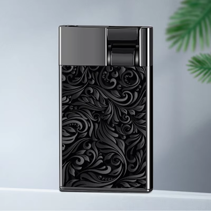 Thin Type Cool Ignition Card Shape Blue Flame Inflation Adjustable Windproof Torch Unique Luxury Cigar Metal Lighter