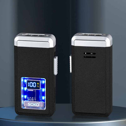 Triple Jet Flame Voice-activated Power Ignition Count Display Type-C Charging LED Cigar Torch Lighter
