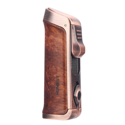 Honest Three Blue Flame Cigar Inflatable Lighter Cigar Cutter Design Pull Down Ignition Adjustable Flame Size Ignition Tool