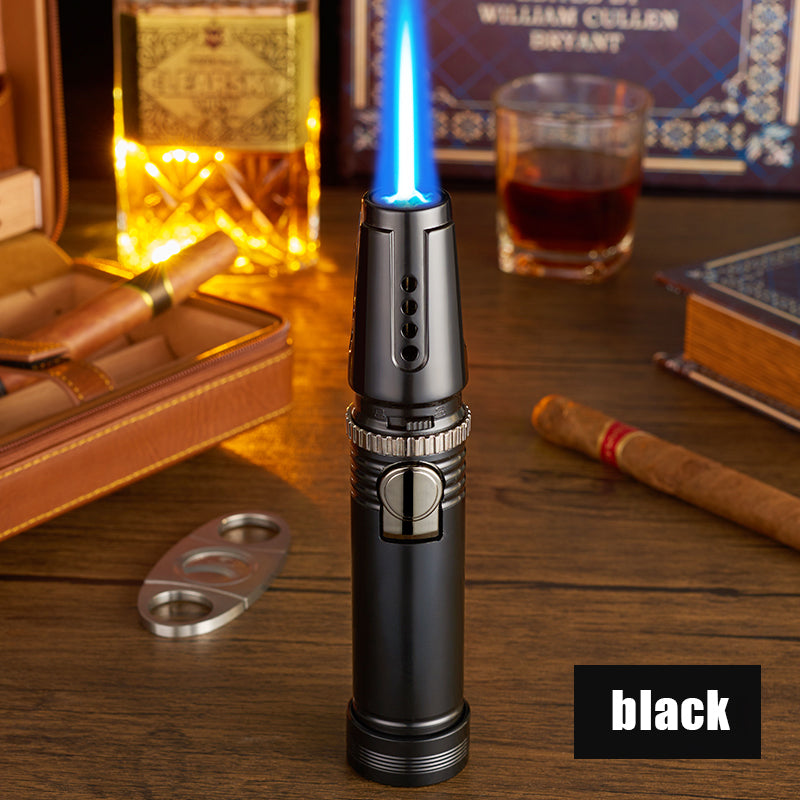 1300℃ Spray Gun Turbo Metal Blue Flame Gas Lighter Kitchen Cooking Smoking Accessories Windproof BBQ Cigar Lighters