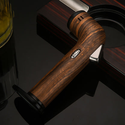 HONEST Four Blue Flame Lighter Creative Bend Tube Shape Safety Lock Design Visual Gas Window Multifunctional Ignition Tool