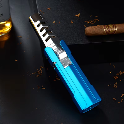 Torch Kitchen BBQ Metal Jet Flame Windproof Gas Butane Big Strong Lighter For Cigar Candle Camping Fireplace For Men Tools