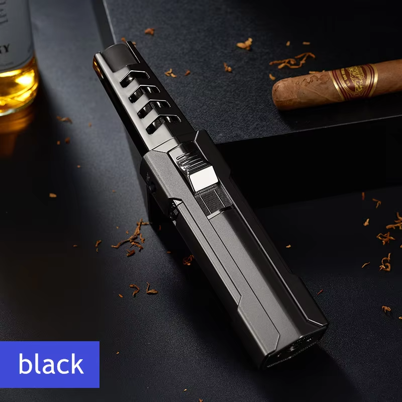 Torch Kitchen BBQ Metal Jet Flame Windproof Gas Butane Big Strong Lighter For Cigar Candle Camping Fireplace For Men Tools