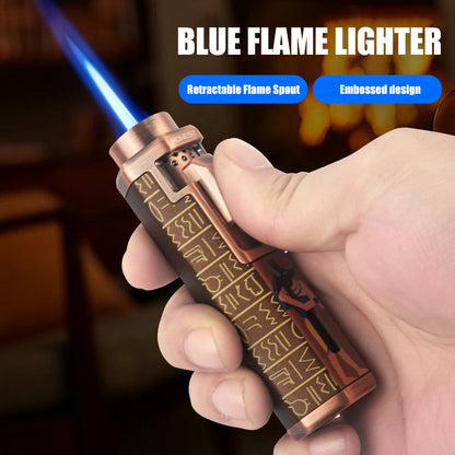 HONEST Strong Blue Flame Lighters 9MM Retractable Head Stereoscopic Embossed Craftsmanship Fine Patterns Adjustable Flame Size