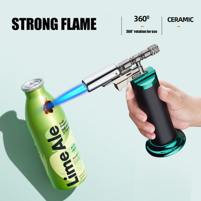 Multifunctional Spray Gun Inflatable Lighter Strong Blue Flame Adjustable Flame Size 360° Inverted Use Outdoor Home Use Gadgets