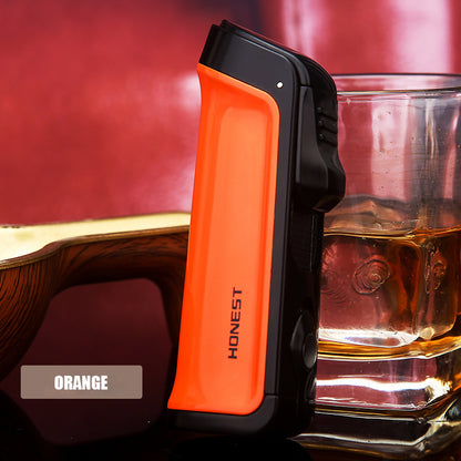 Honest Three Blue Flame Cigar Inflatable Lighter Cigar Cutter Design Pull Down Ignition Adjustable Flame Size Ignition Tool